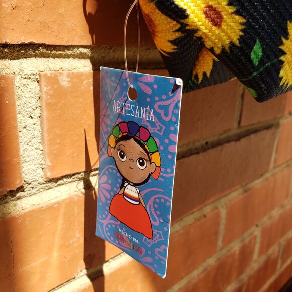 BNWT ARTESANTA Sunflower Frida Kahlo (OS) black / yellow shoulder strap - Picture 6 of 6